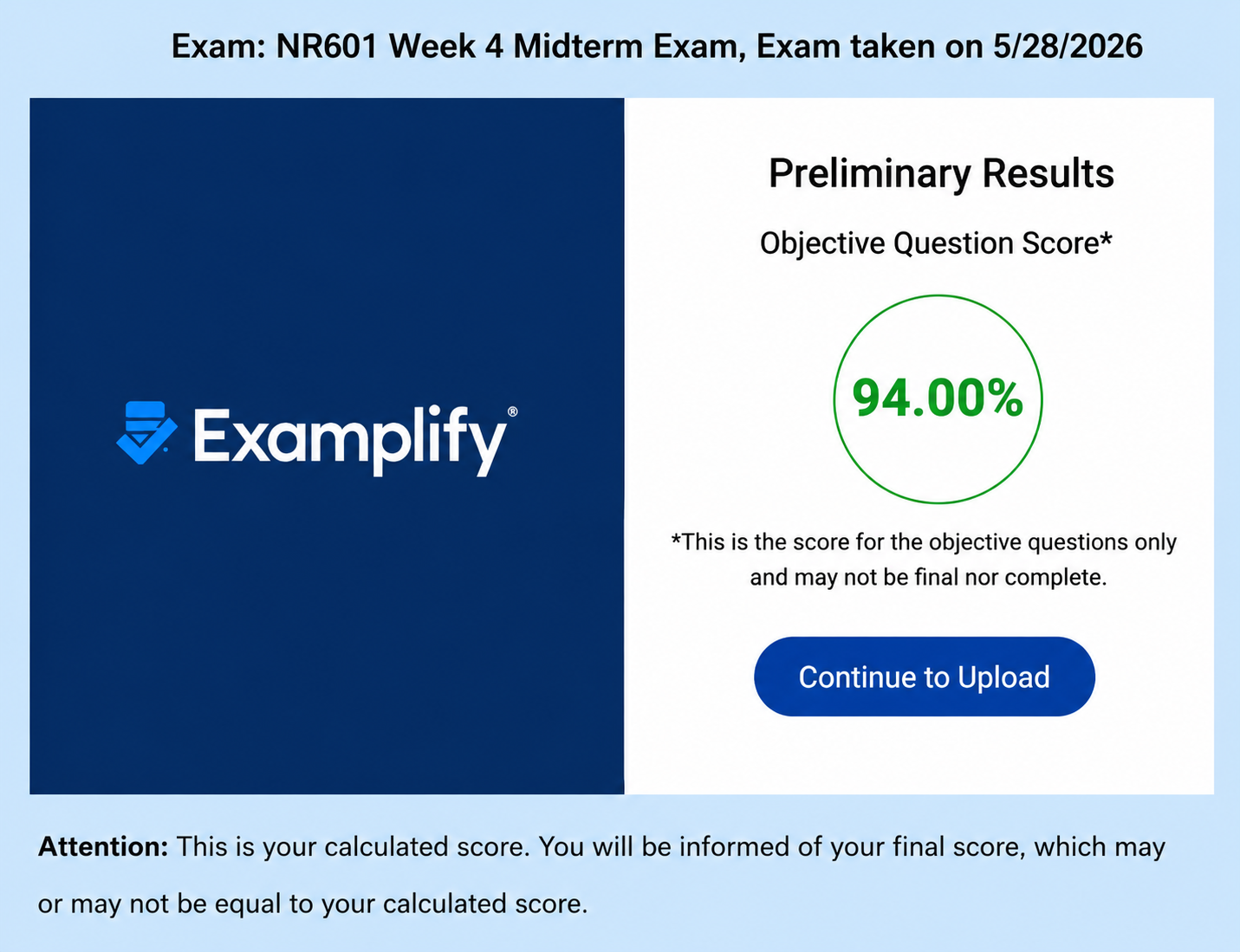 (Completed) NR601 Week 4 Midterm Exam