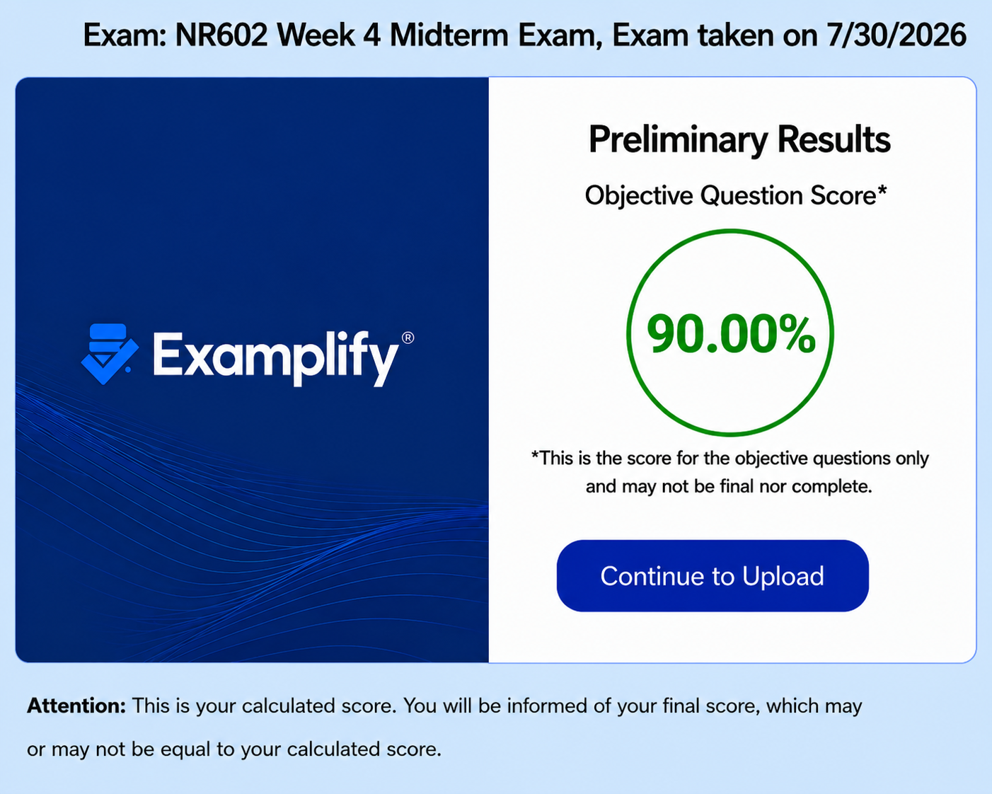 (Completed) NR602 Week 4 Midterm exam
